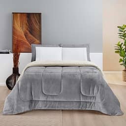 Cobertores KING size FOFÃO Gigante Lã Manta Cobertas Sherpa Edredom Grosso Coberdrom frio intenso (Cinza)