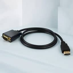 Cabo HDMI para VGA 1,8 m (6 pés) - Cabo conversor unidirecional macho para macho, 1080p Full HD, compatível com laptop/desktop