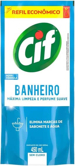 Limpador Especialista Cif Banheiro Sem Cloro 450 ml Refil Econômico