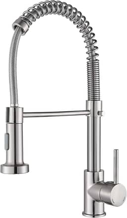 TINICO Torneira Cozinha Gourmet Monocomando Aço Inox Com Spray Extensor,Torneiras Misturadoras de água Quente e Fria,Dois Modos de Distribuição de água(Spray e Stream),Escovado