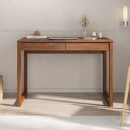 IDIMEX Mesa Escrivaninha Madeira 2 Gavetas Castanho Noah Escrivaninha para Quarto Minimalista Retro 110 cm