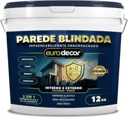 Parede Blindada Euro Decor Tinta Emborrachada 12KG Fácil Aplicação Proteção Contra Infiltrações (Areia)