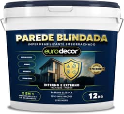 Parede Blindada Euro Decor Tinta Emborrachada 12KG Fácil Aplicação Proteção Contra Infiltrações (Areia)