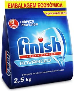 Finish Advanced Detergente para Lava Louças em Pó, Sabão Limpeza Profunda, 2,5kg