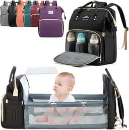 Mochila Maternidade Bebê Bolsa que Vira Berço, Troca Bebê, Porta Lenço, Fralda, Mamadeira Com Bolsos Térmicos, Prova D'água, Impermeavel, Alças Acolchoadas, Premium, Marca ATM