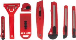 MTX Jogo de Estiletes Retráteis 8 Peças – Estilete Profissional com Lâminas em Aço Afiado e Cabo Ergonômico com Trava de Segurança