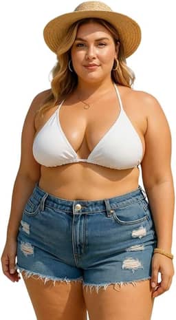 Top de Biquíni Cortininha Plus Size Marquinha Tamanho Grande