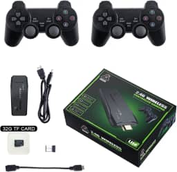 XUXL Consoles de Videogame, 4K 2,4G Wireless 10.000 jogos 32/64GB Retro Classic Gaming Gamepads Controlador da família de TV para PS1/GBA/MD, Q274816IXR5P0O488CLRF7