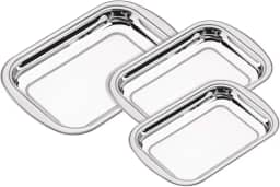 Jogo de Assadeiras Aço Inox com 3 Peças Tramontina Cosmos Prata