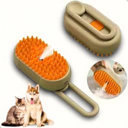 Escova Pet Premium Elétrica 3 em 1 Vapor Recarregável Cães Gatos Removedor de Pelos Massageadora Hidratante