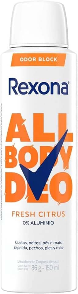 Rexona All Body, Desodorante Corporal Aerossol, Para o Corpo Todo, Fresh Citrus 150ml