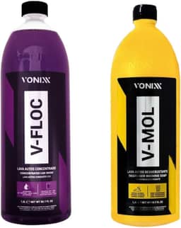 Kit Shampoo Para Lavar Carro V-mol 1,5 E V-floc Super Concentrado Vonixx 1,5L
