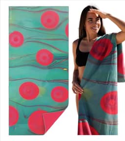 Toalha de Praia de Microfibra Secagem Rápida Antiareia Leve Tamanho Grande Perfeita para Piscina Camping Yoga Academia Viagem Cobertor de Praia Macio (Bromélias Vermelhas)