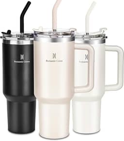 Romantic Crown Copo Térmico com Canudo Tampa e Alça 1,18L, Copos Garrafas Termico para viagem vácuo dupla camada aço inoxidável, Caneca Termica Cafe Água Chá,Presente, Fitness (Rosa claro)