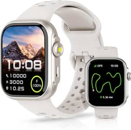 Bettdow Smartwatch GPS FB041, Relogio Smartwatch Feminino e Masculino,Tela HD de 1,85", Alexa, 100 Esportes,3ATM à rova d'água, Chamada Bluetooth, Compatível com Android iOS(Prata)