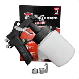 Pistola de Pintura Ar Direto 3290 650ml 1.3mm Acabamento Uniforme e Baixo Consumo Feron Ferramentas