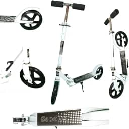 Patinete Adulto Jovens Scooter 2 Rodas Até 100 Kg Criança Adolescente Portátil Dobravél Resistente - Branco