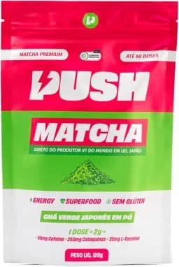 Push Matcha - 60 doses [120g] | Pó de Chá Verde Matcha Premium | Foco, Antioxidante e Energia Prolongada | café com leite, smoothie, receita | Colheita Japonesa
