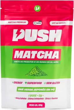 Push Matcha - 15 doses [30g] | Pó de Chá Verde Matcha Premium | Foco, Antioxidante e Energia Prolongada | café com leite, smoothie, receita | Colheita Japonesa