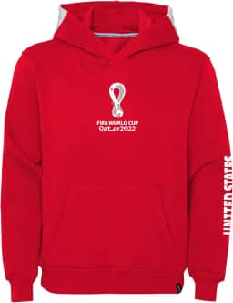 Moletom feminino padrão padrão de lã Copa do Mundo FIFA, vermelho, grande