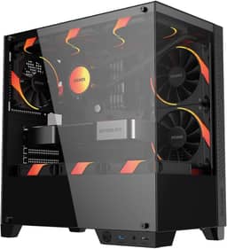 PCYES ForceField TWR Black Vulcan - GFFTWRBV: Gabinete Gamer Mid-tower com Vidro Temperado e Suporte para até 9 Fans de 120mm