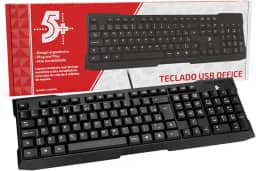 Teclado USB Basico Office Ergonomico preto - 5+ 015-0041