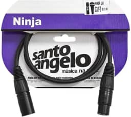 CABO PARA MICROFONE XLR MACHO/XLR FEMEA NINJA LW 03FT 0,91 METROS PRETO - SANTO ANGELO
