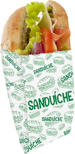 Saco Fundo Reto Mono 14X13,5X5 Sanduiche Food Service - Embalagem com 100 unidades.