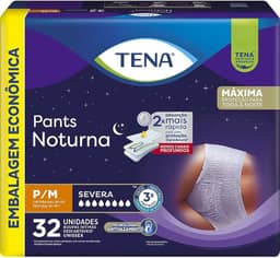 Tena Pants Noturna, Roupa Íntima para Incontinência Urinária, P/M - Embalagem econômica, 32 unidades