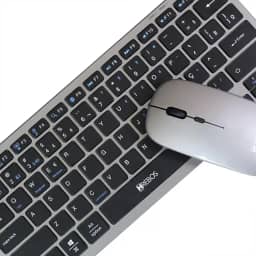 Teclado e mouse sem fio recarregável wireless bluetooth USB kit HRebos HS-525k (Cinza)
