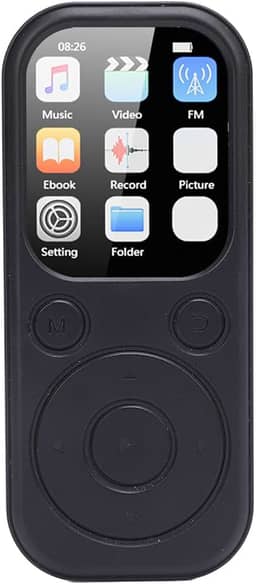 Dpofirs MP3 Player Com Bluetooth 5.4, Music Player Portátil Com Som HiFi para Corredores Esportivos, Tela de 2 Polegadas, 500mAh, Leitor (Nenhum cartão de memória pequeno)