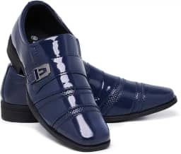 Sapato Social Masculino em Verniz, Bico Quadrado, Solado em Borracha Natural, para Eventos Formais e Casamentos