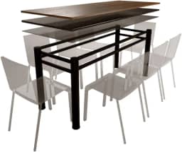 Base Para Mesa De Vidro Jantar 8 Lugares Preta Retangular