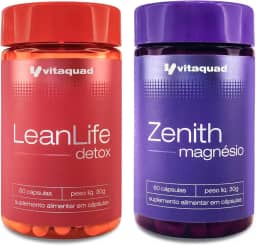 Kit 2x Suplementos Magnésio + Detox Termogênico Sem Sabor 120 Cápsulas