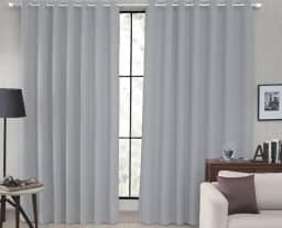 Cortina Tecido Blackout Blecaute Corta Luz Sala Quarto 80% 4,00 X 2,60m (Cinza)