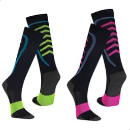 Kit 2 Pares Meia Feminina Poliamida Compressão Alta Ciclismo Corrida Ortopédica Varizes Academia