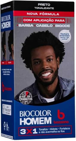 Biocolor Homem Tonalizante De Cabelo Masculino Bozzano Preto