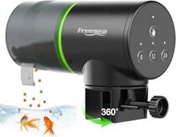 FREESEA Alimentador automático de peixes para aquário: alimentador de temporizador de férias para aquário elétrico ajustável dispensador automático de alimentos para peixes 0,05 galão e dois métodos fixos