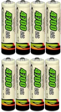 Pilha Recarregável AA 4700 mAh - com 8 unidades