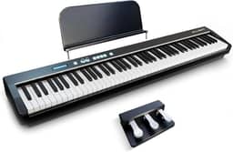 VEDO Este piano digital possui um teclado de 88 teclas com ação de martelo e peso total. É um piano digital portátil, adequado tanto para profissionais quanto para iniciantes, com cabo de áudio