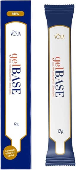 Sachê Refil Gel Base Unhas Alongamento LED UV 12g, Vòlia