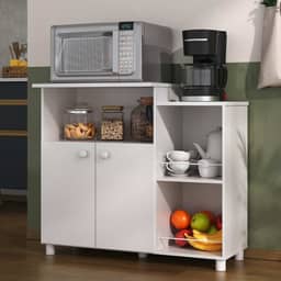 Balcão de Cozinha Multiuso para Forno/micro-ondas 86cm Multimóveis 2358 Branco