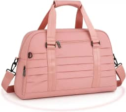 Bolsa Mala Esportiva Academia Viagem Fitness Feminina Masculina Grande Capacidade Impermeável com Alça Transversal Ombro Treino Casual (Rosa)