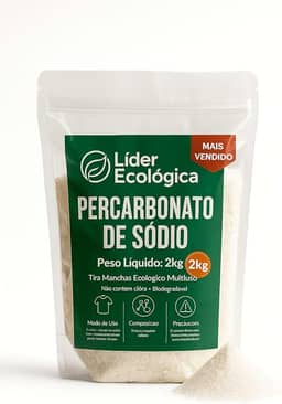 2Kg Percarbonato de Sódio 100% Puro - Alvejante Tira Manchas Roupas Brancas e Coloridas