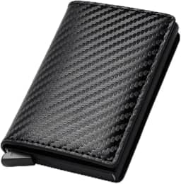 Carteira Slim Antifurto Porta Cartões RFID Proteção Contra Clonagem Design Compacto e Minimalista Couro Mágico Fina Cartões e Dinheiro