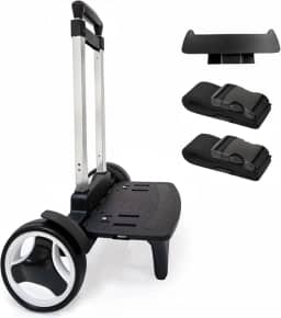 Mochila de rodinhas com rodas silenciosas para subir escadas, moldura de alumínio dobrável, alça ajustável, grande capacidade de 35 kg – serve para bolsas de viagem, bolsas de livros, compras – preto