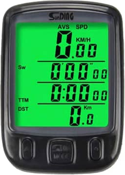 Computador Velocímetro para bicicleta bike SD-563A sunding - Branco e Verde - LED - Sensor de cadência e velocímetro - Velocímetro para bicicleta
