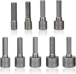 Kit Jogo de pontas Bits Soquete Canhão Parafusadeira 5mm -13mm - 09pçs