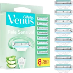 Gillette Venus Pele Sensível Carga para Aparelho de Depilar com Aloe Vera, 8 uds