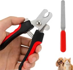 Cortador de Unha Alicate com Lixa Pet Cães e Gatos 16cm Ergonômico com Trava de Segurança Corte Seguro Higiênico Fácil Acessório Pets